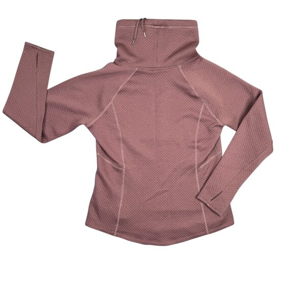 Marmot Annie Quilted Sweatshirt Womens Large Pink Long Sleeve Cowl Neck Pullover - Picture 2 of 10